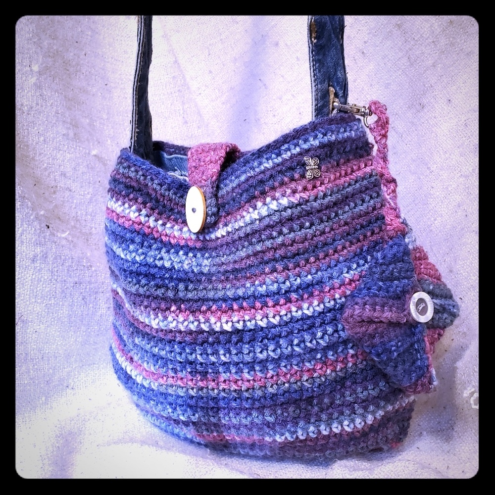 Handmade,  unique,  crochet hand bag .